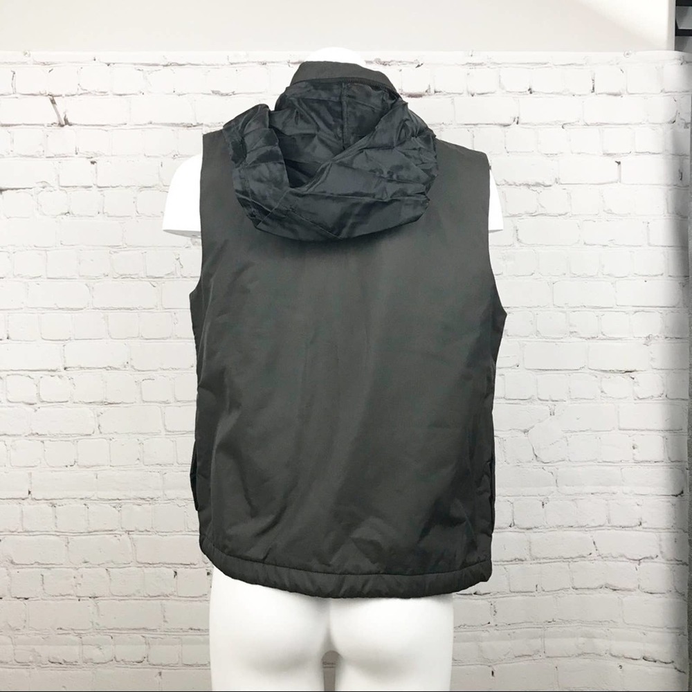 THEORY Zip Front Vest Hidden Hood Black M - Picture 4 of 5
